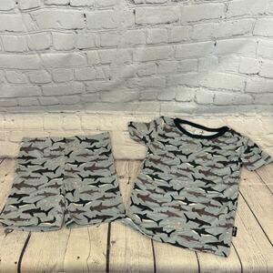 Millie + Roo Shark Pattern Bamboo Short Set